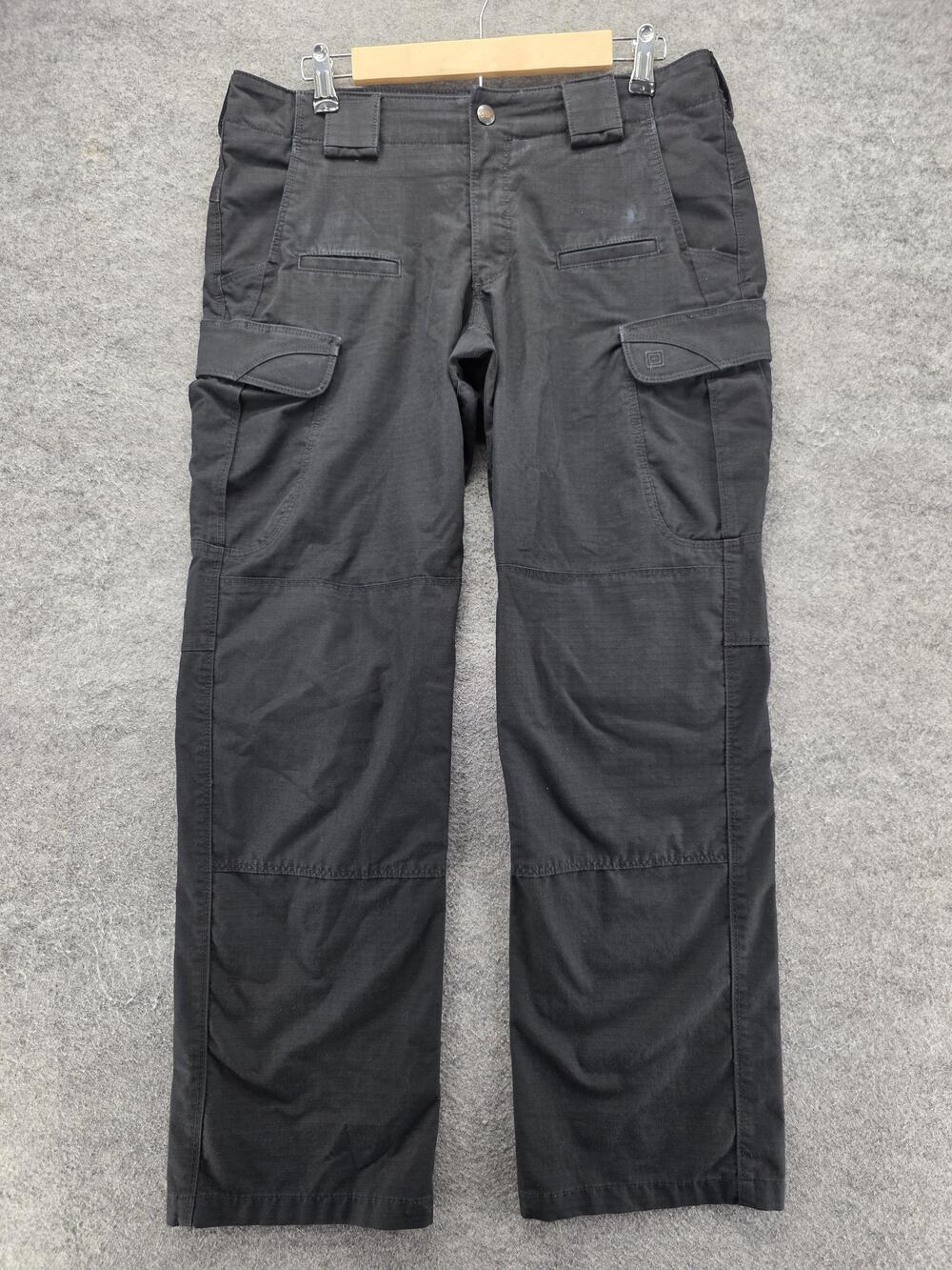 5.11 Tactical Pants Womens 12 Black Cargo Twill Pockets Zip Flat Front 32 In